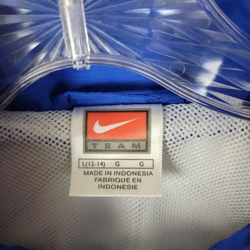 Nike Team Jacket Women's Large Blue White Full Zip High School South Medford